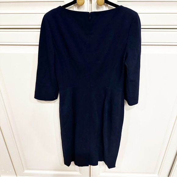 Classiques Entier Women’s Navy Blue Classic Office Knee Length Ponte Lined Dress - Picture 9 of 10